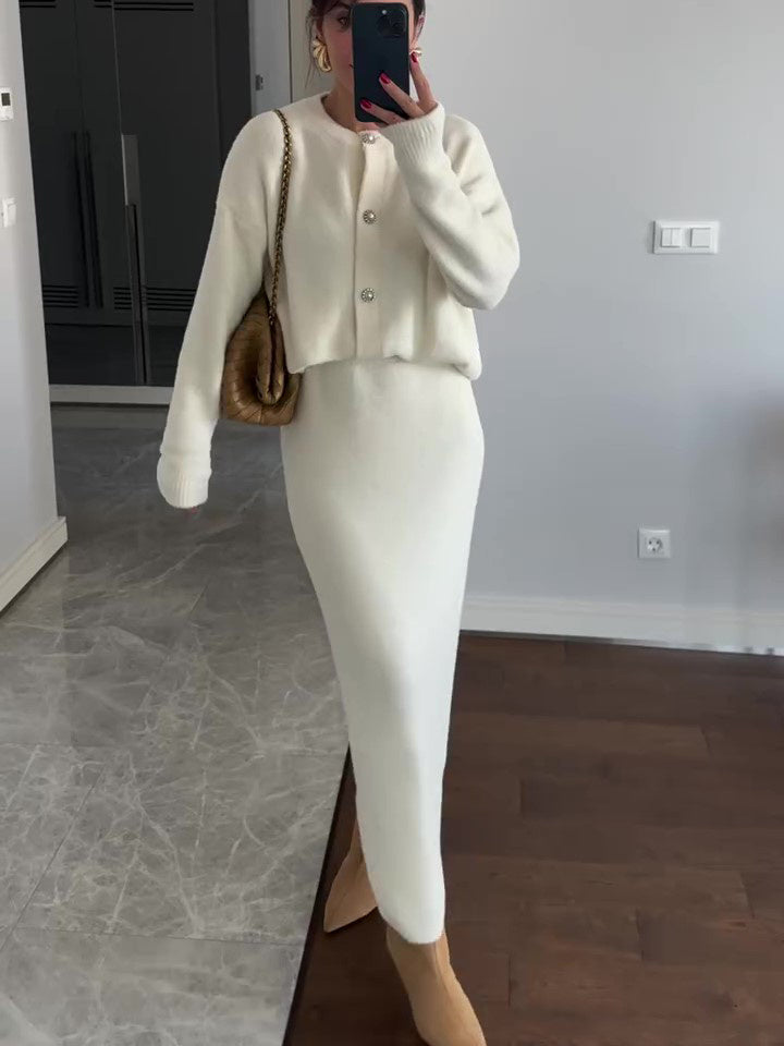 Ensemble Cardigan & Jupe Maxi