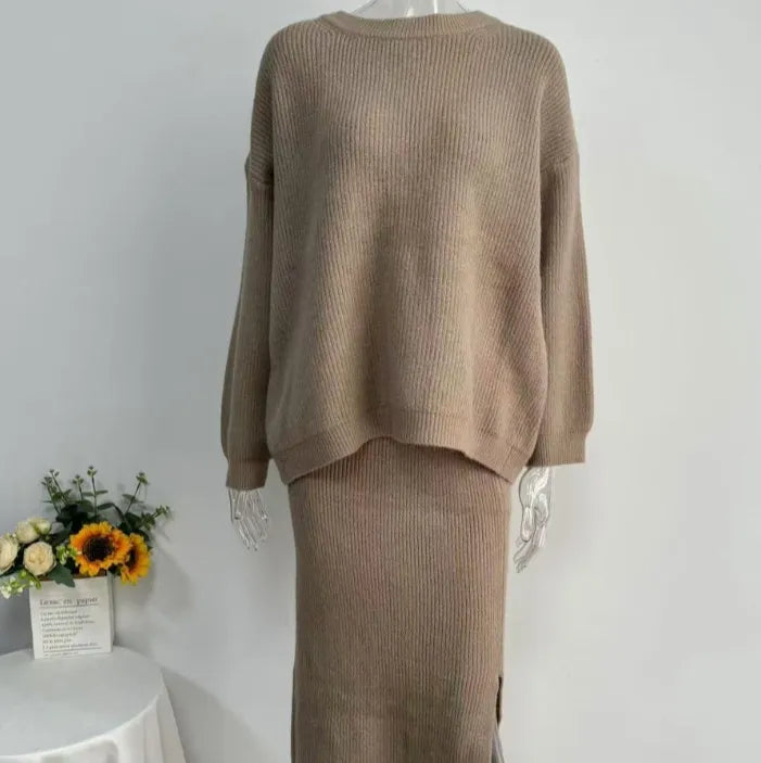 Tricot Pull & Jupe Fendue
