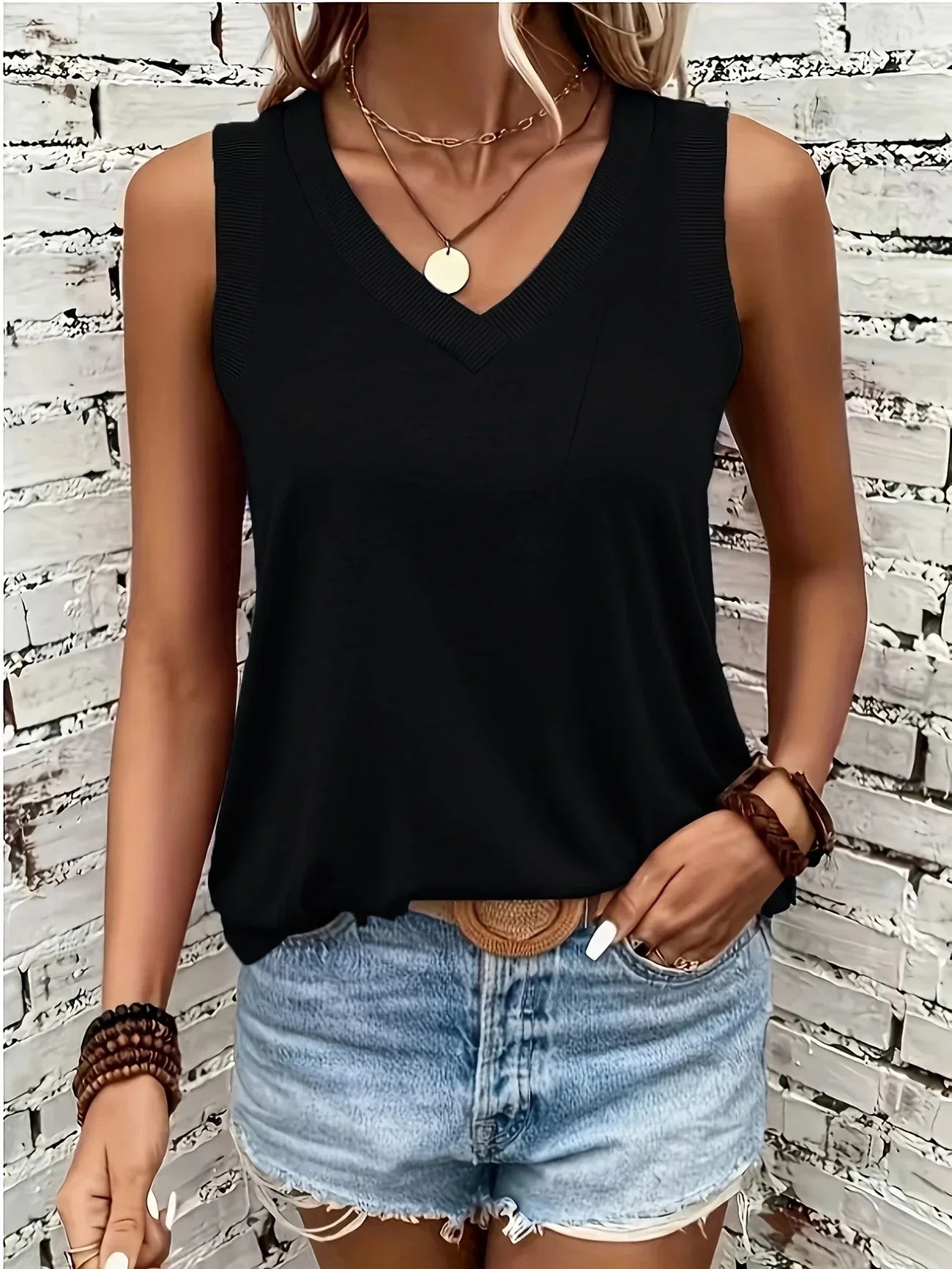 Top Respirant Coton Col V