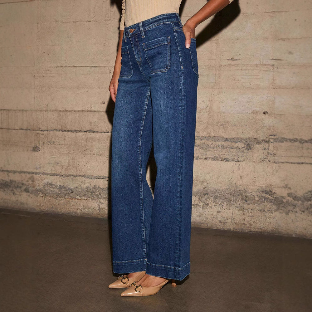 Jean Taille Haute Coupe Droite