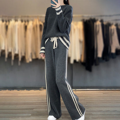 Pantalon Large & Pull en Laine