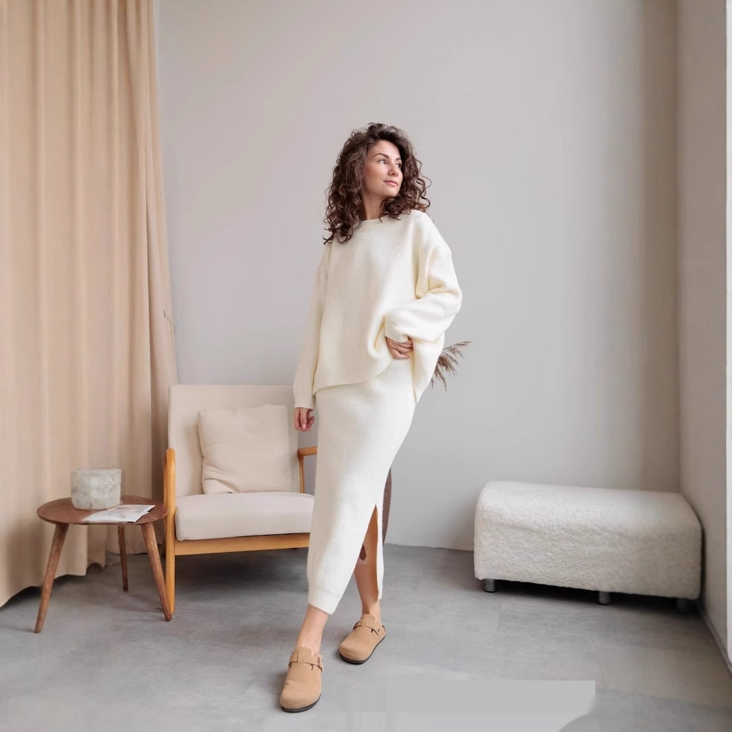 Tricot Pull & Jupe Fendue