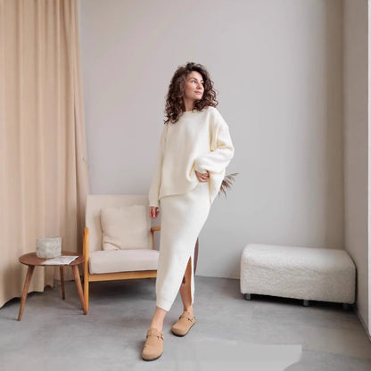 Tricot Pull & Jupe Fendue