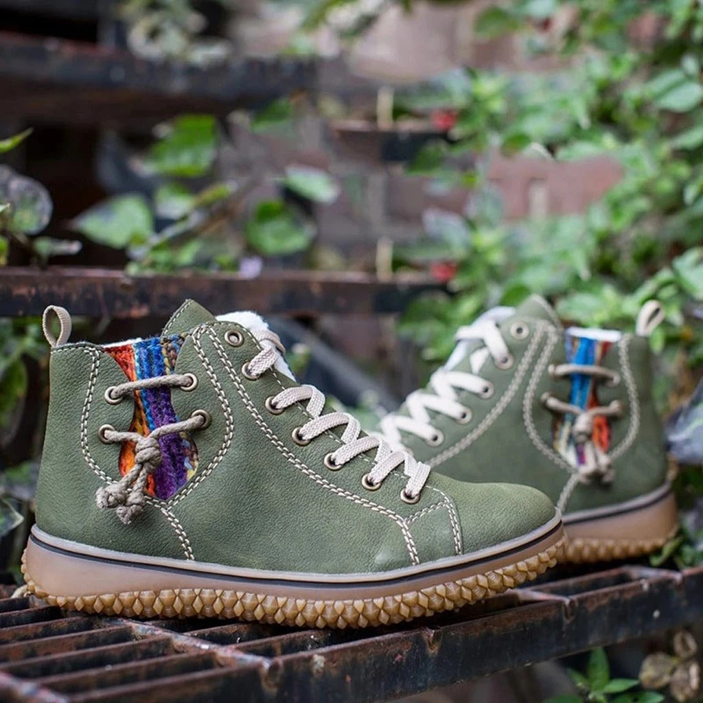 Bottines Montantes À Lacets