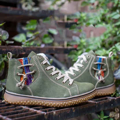 Bottines Montantes À Lacets