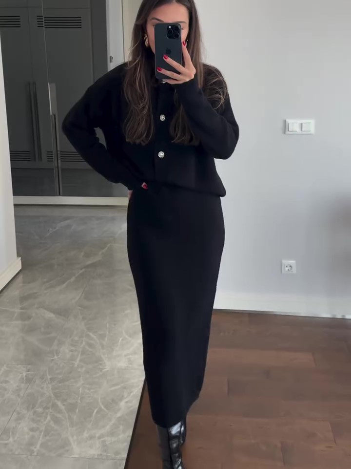 Ensemble Cardigan & Jupe Maxi
