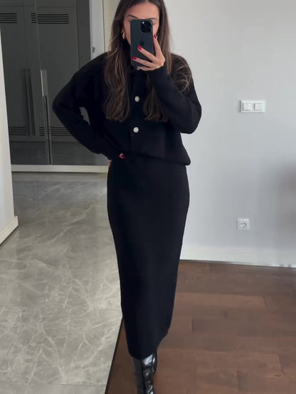 Ensemble Cardigan & Jupe Maxi