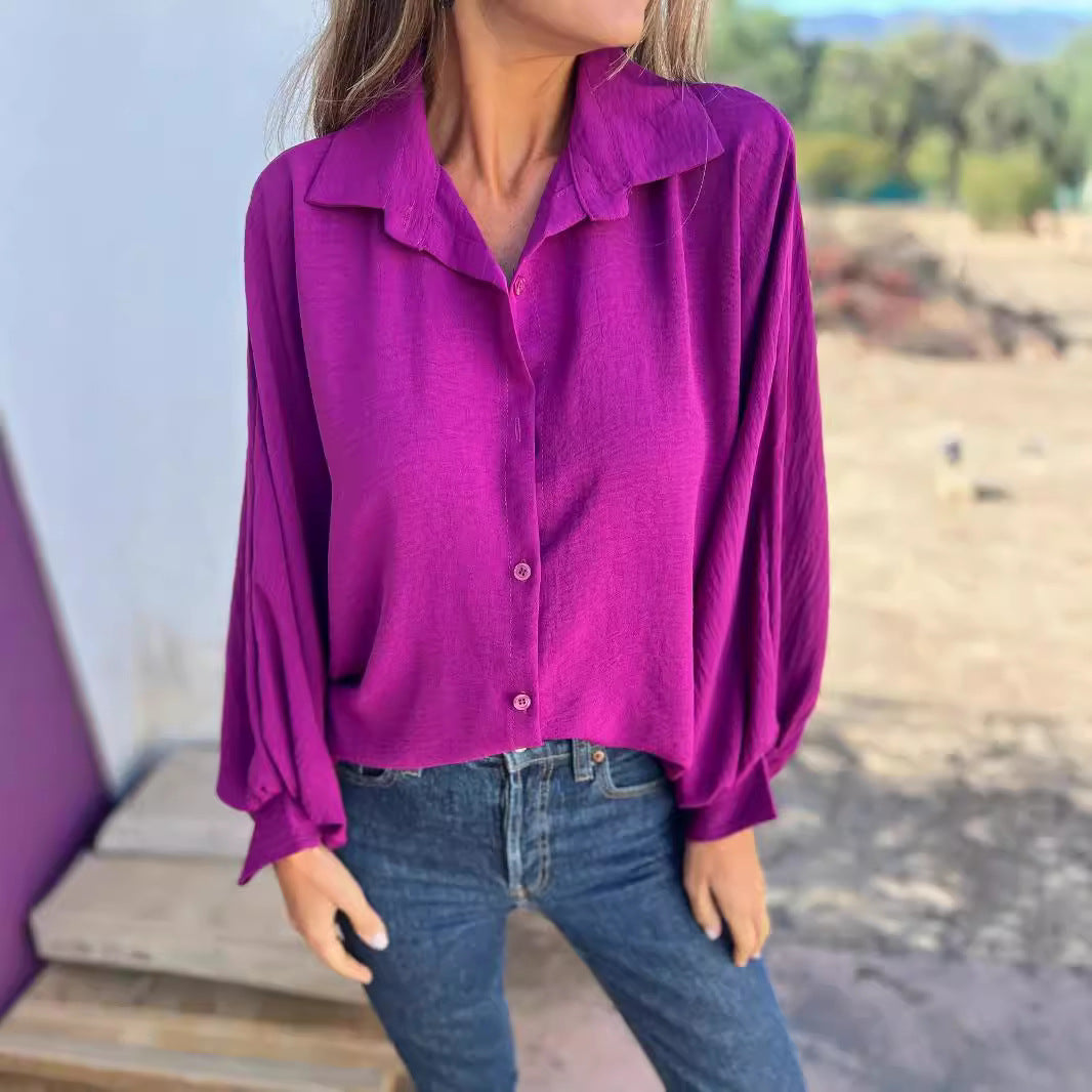 Chemise Boutons Manches Lanternes