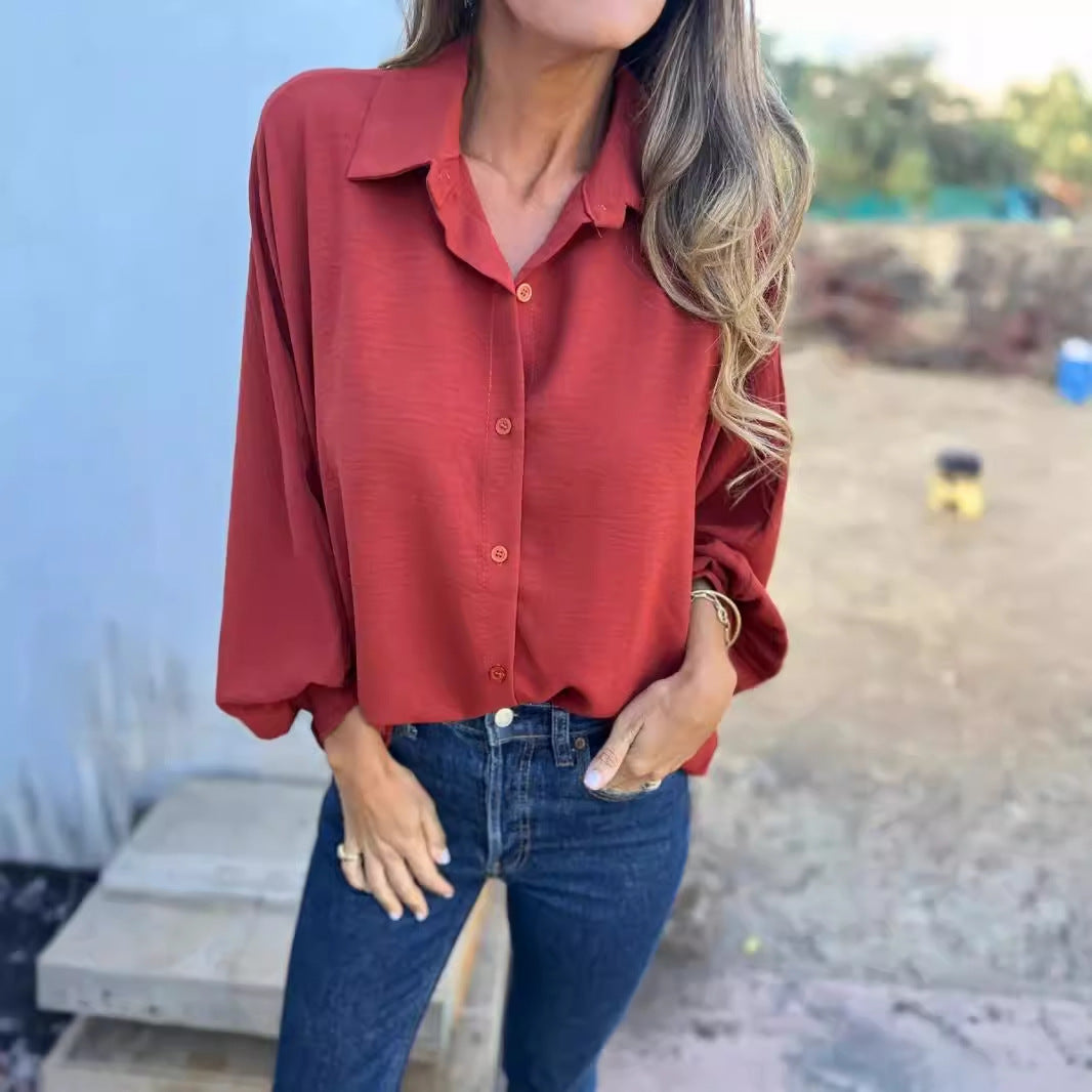 Chemise Boutons Manches Lanternes