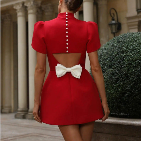 Robe Rouge Col Roulé