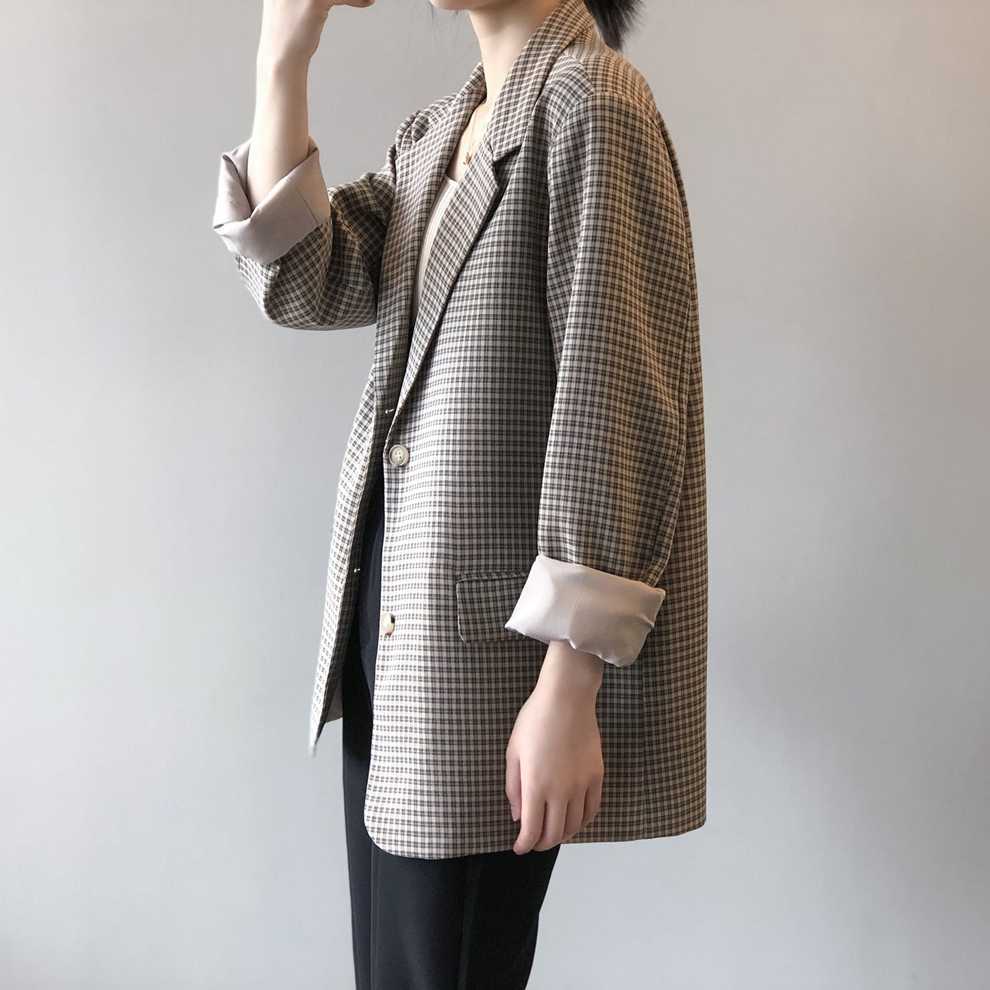 Blazer à Carreaux pour Femme