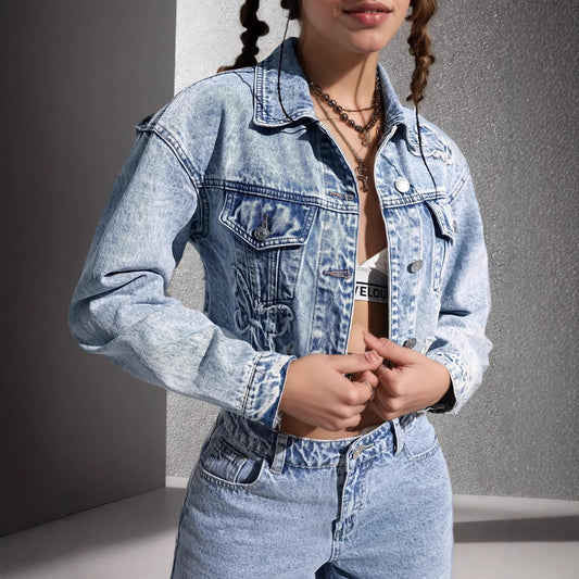 Veste Denim Rétro Ajustée