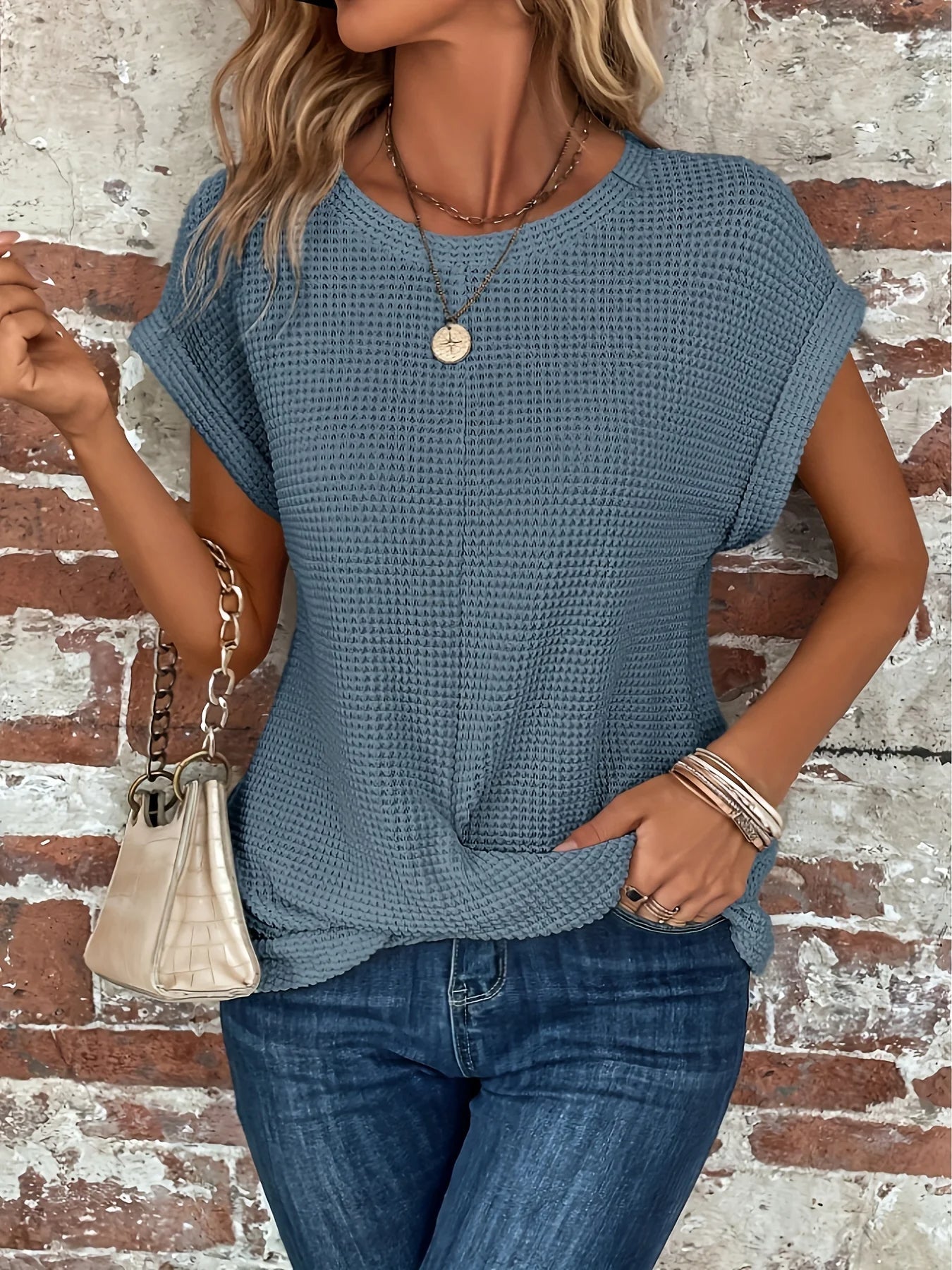 T-shirt Tricot Gaufré Torsadé