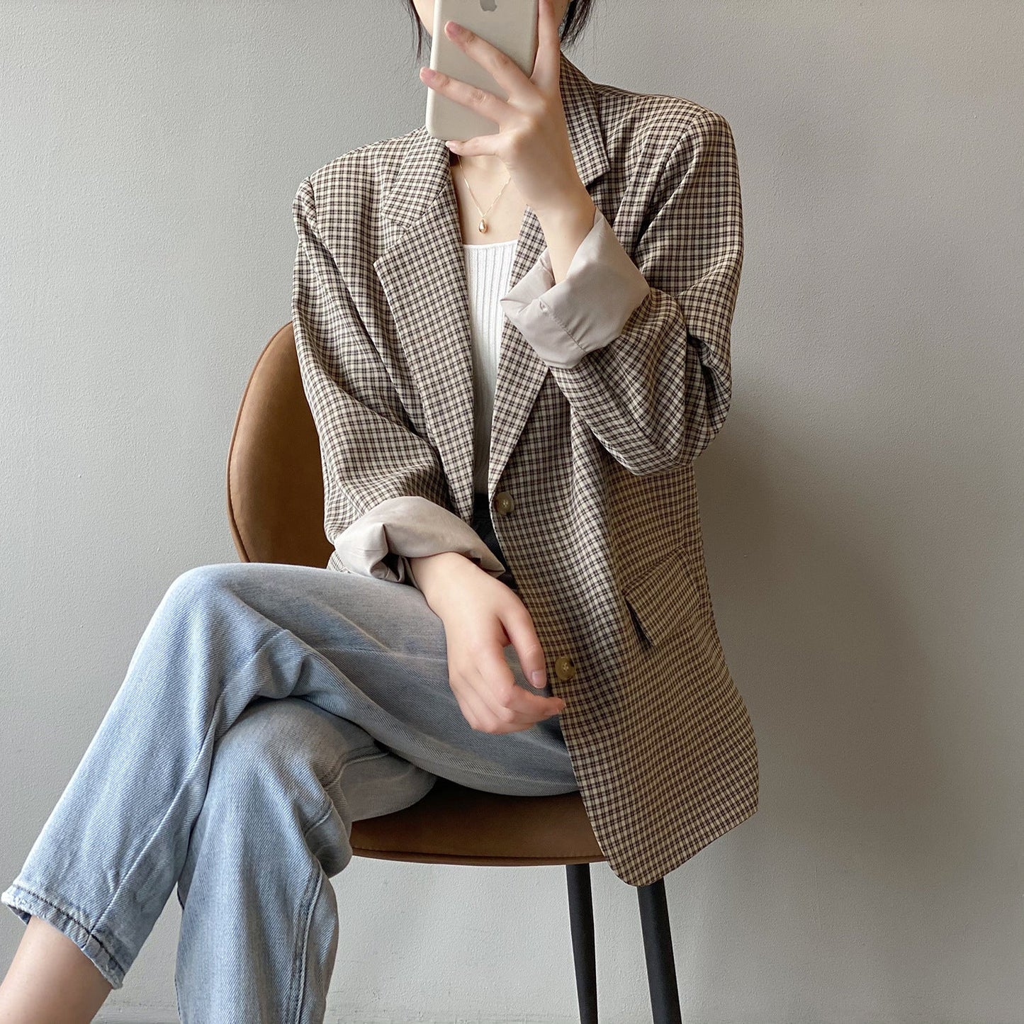 Blazer à Carreaux pour Femme