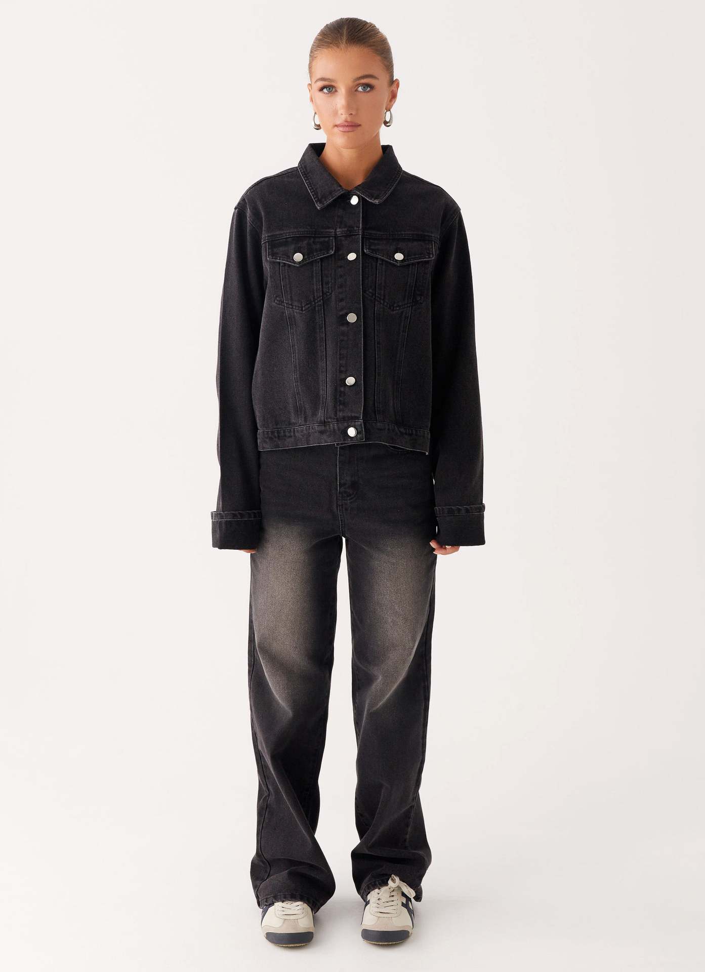 Veste Denim Col Revers