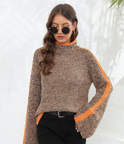 Pull Col Roulé Coloré
