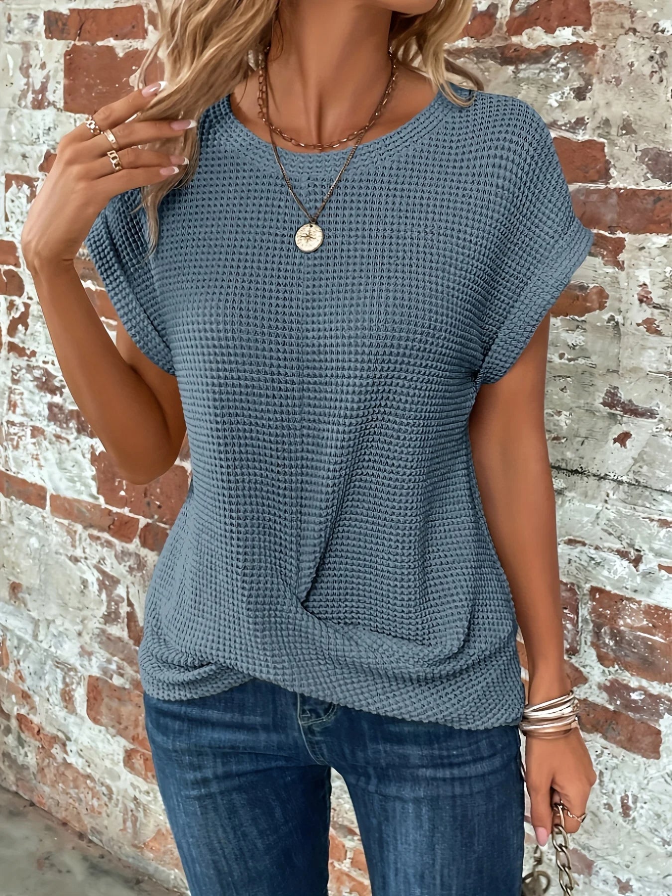 T-shirt Tricot Gaufré Torsadé