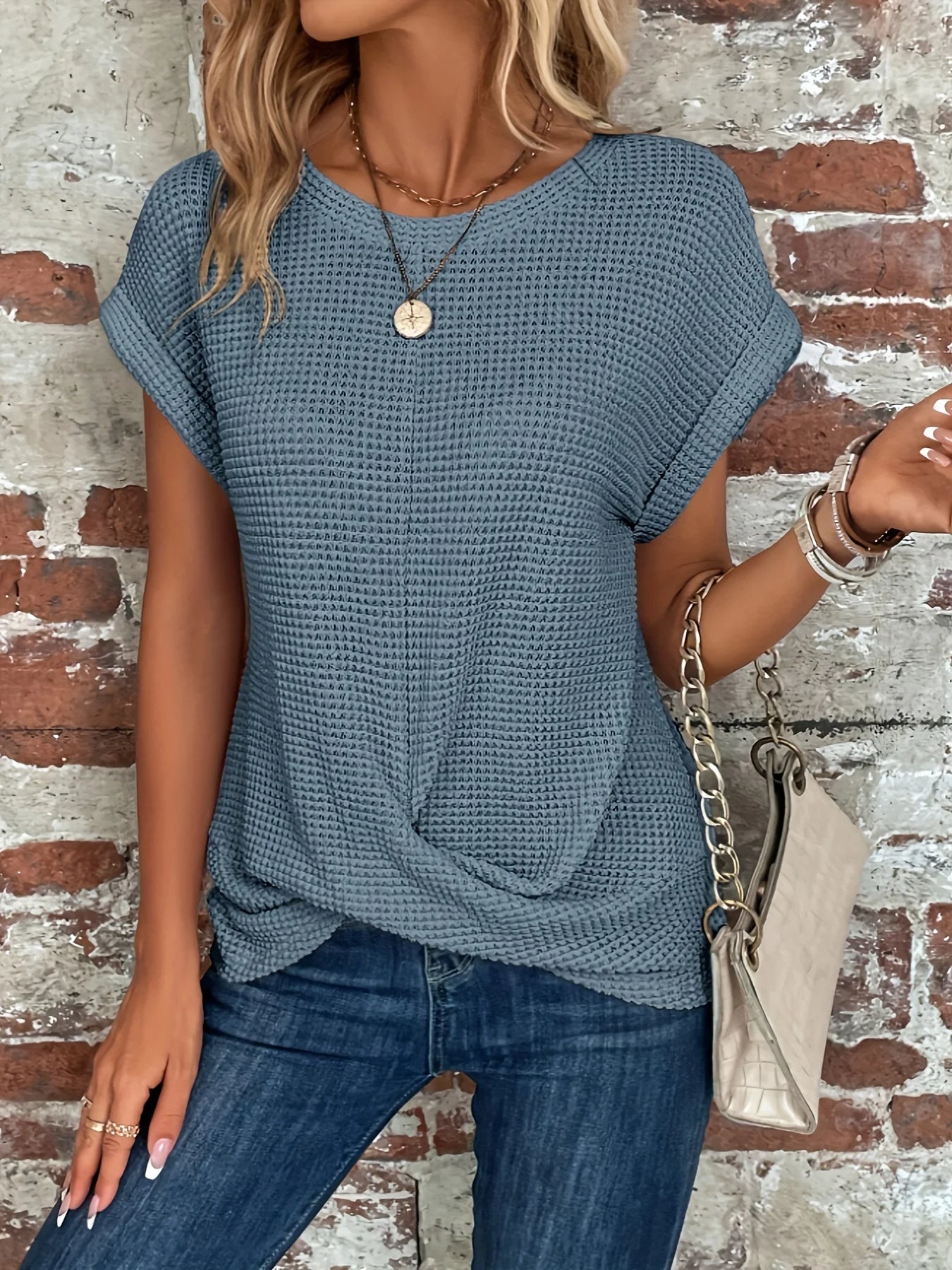 T-shirt Tricot Gaufré Torsadé