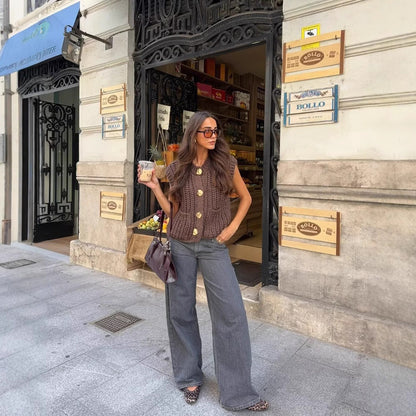 Gilet Tricoté Élégant