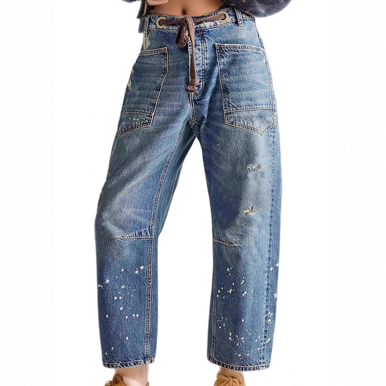Jean Patchwork Coupe Droite