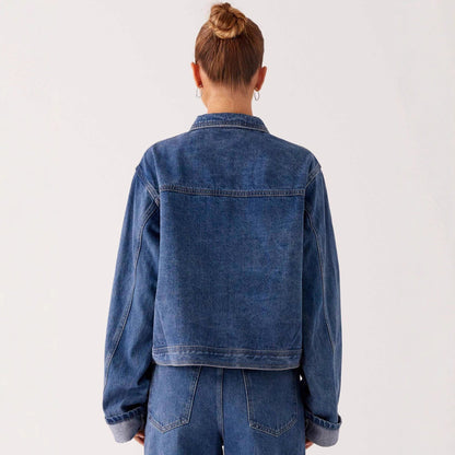 Veste Denim Col Revers