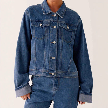 Veste Denim Col Revers