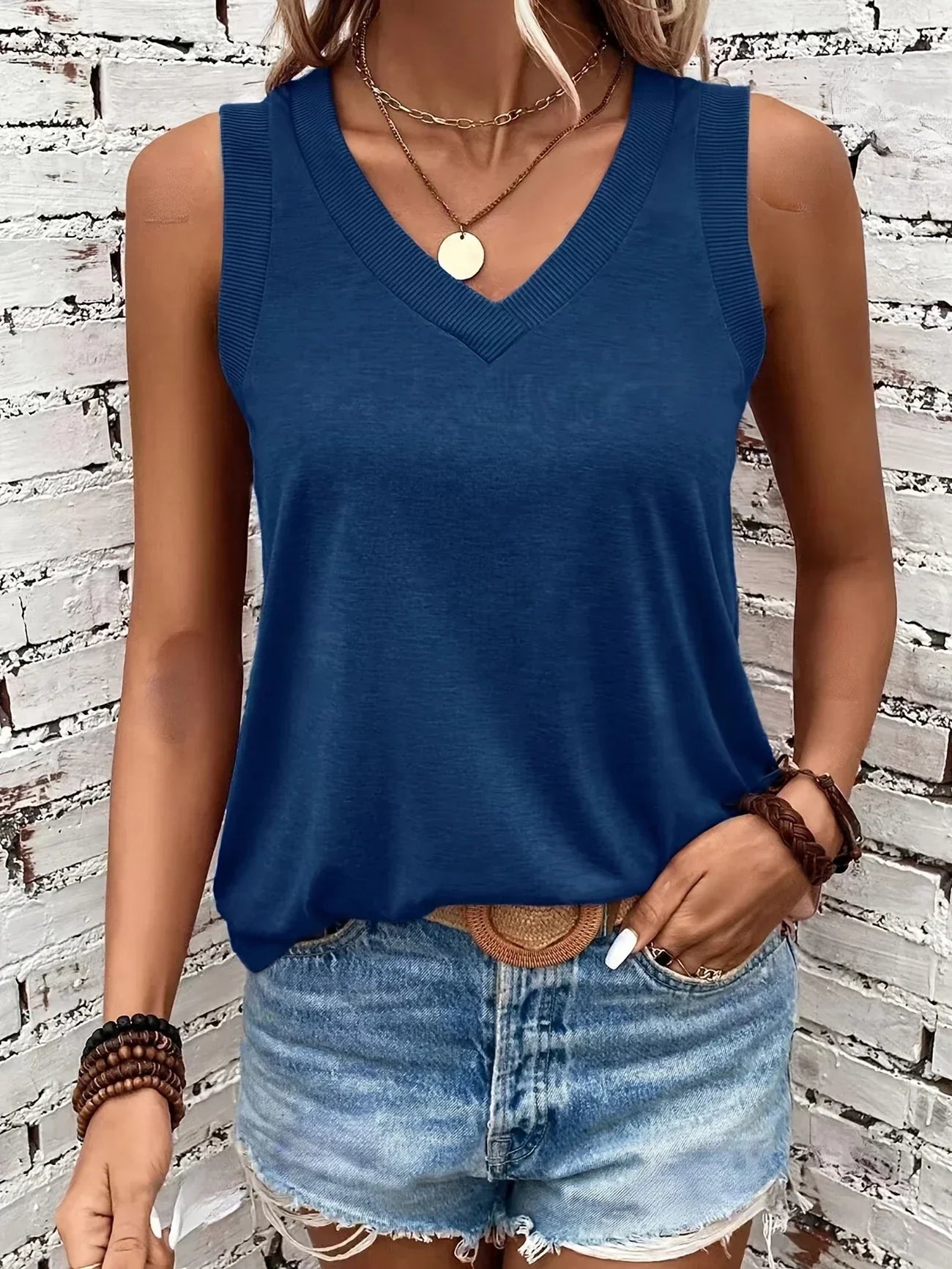 Top Respirant Coton Col V