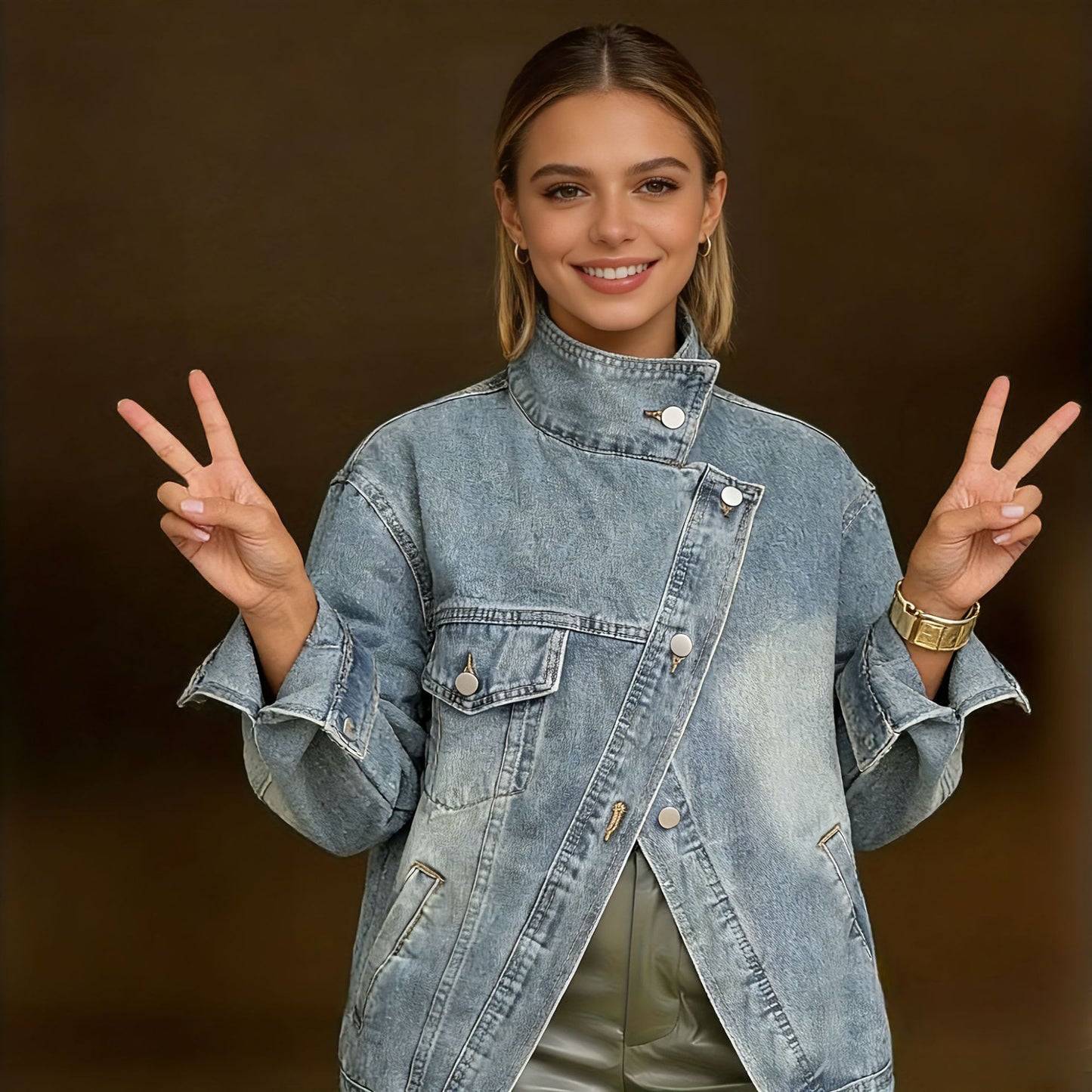 Veste Denim Poche Unique
