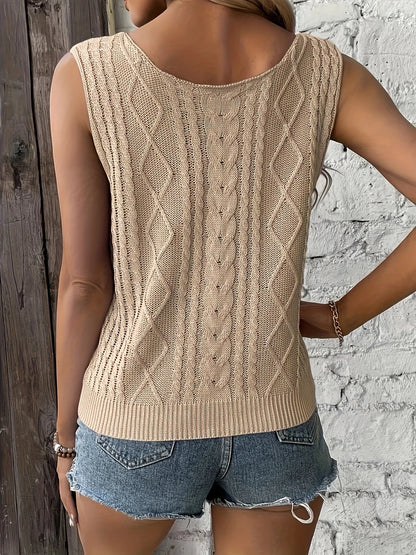 Top Maille Sans Manches Col V