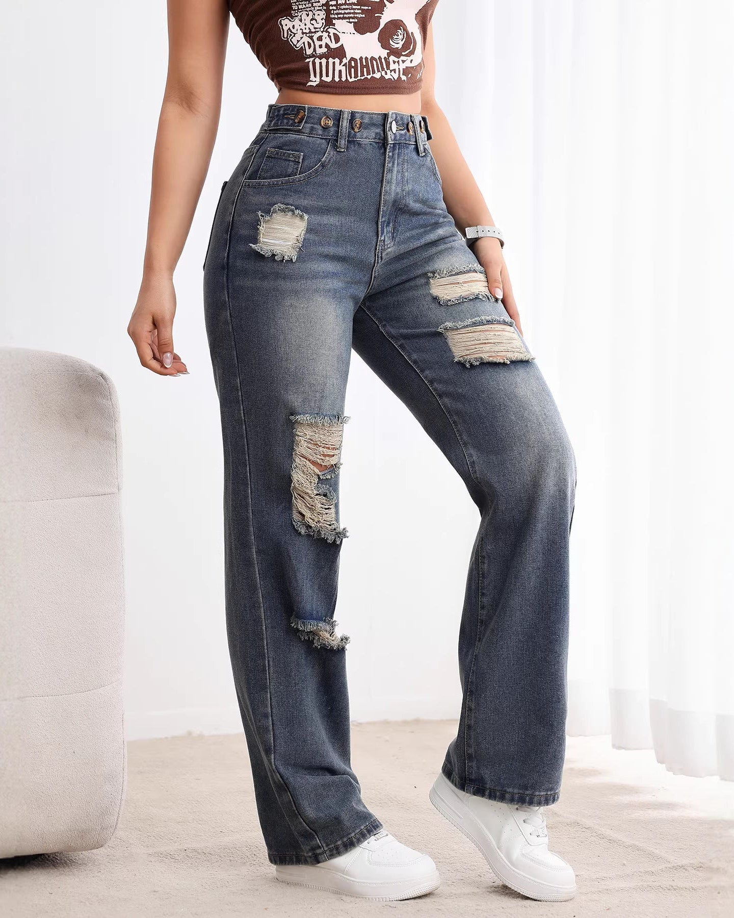 Jean Taille Haute Déchiré
