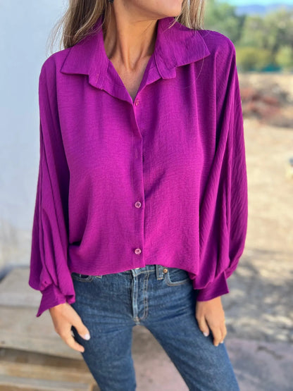 Chemise Boutons Manches Lanternes