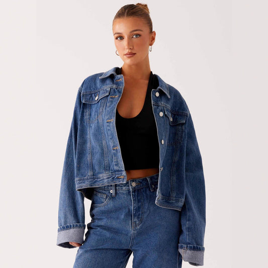 Veste Denim Col Revers
