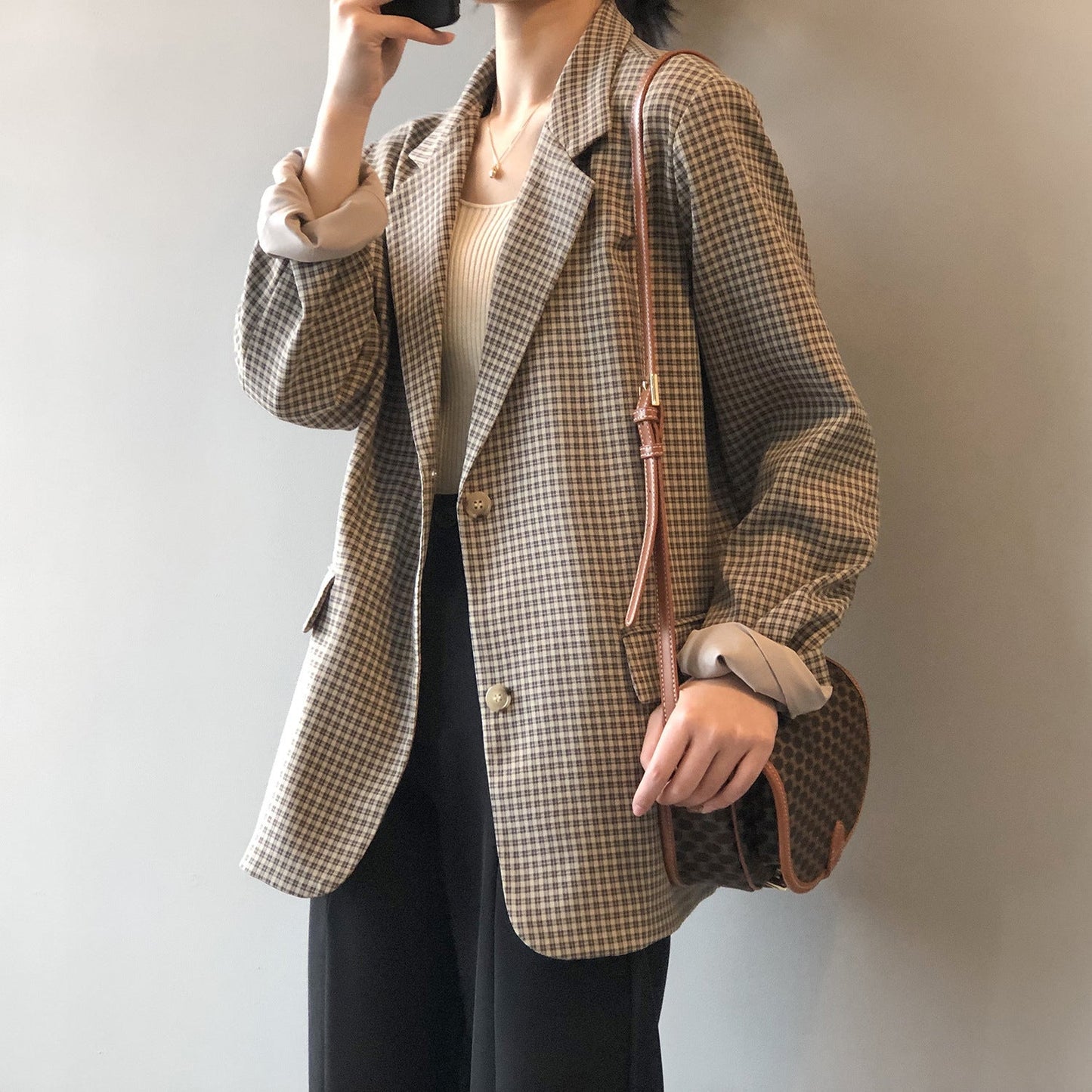 Blazer à Carreaux pour Femme