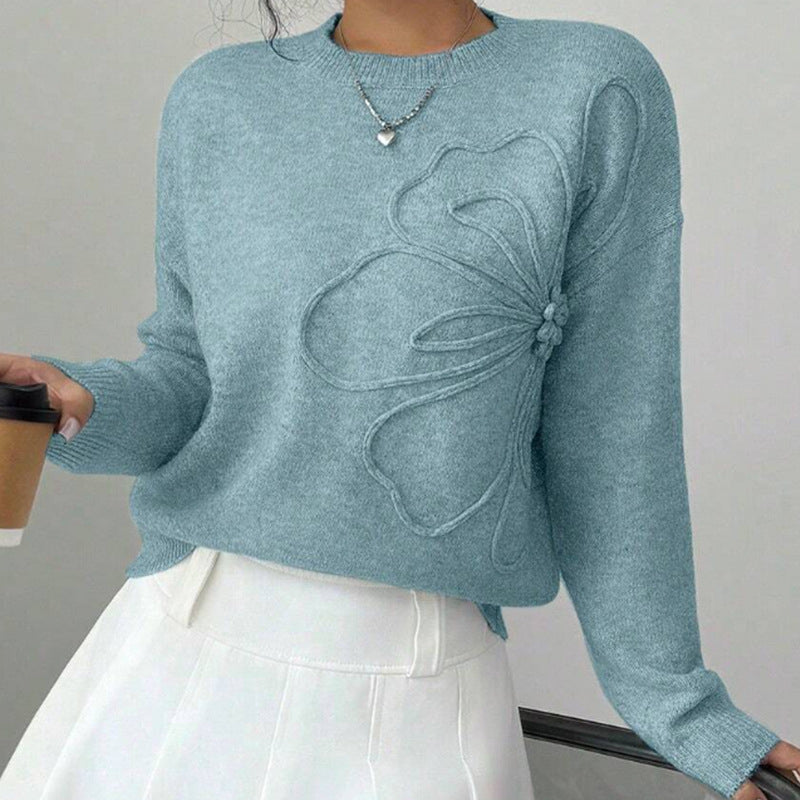 Pull En Maille Fleuri