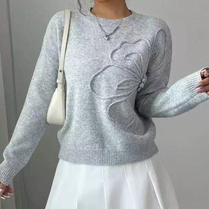 Pull En Maille Fleuri