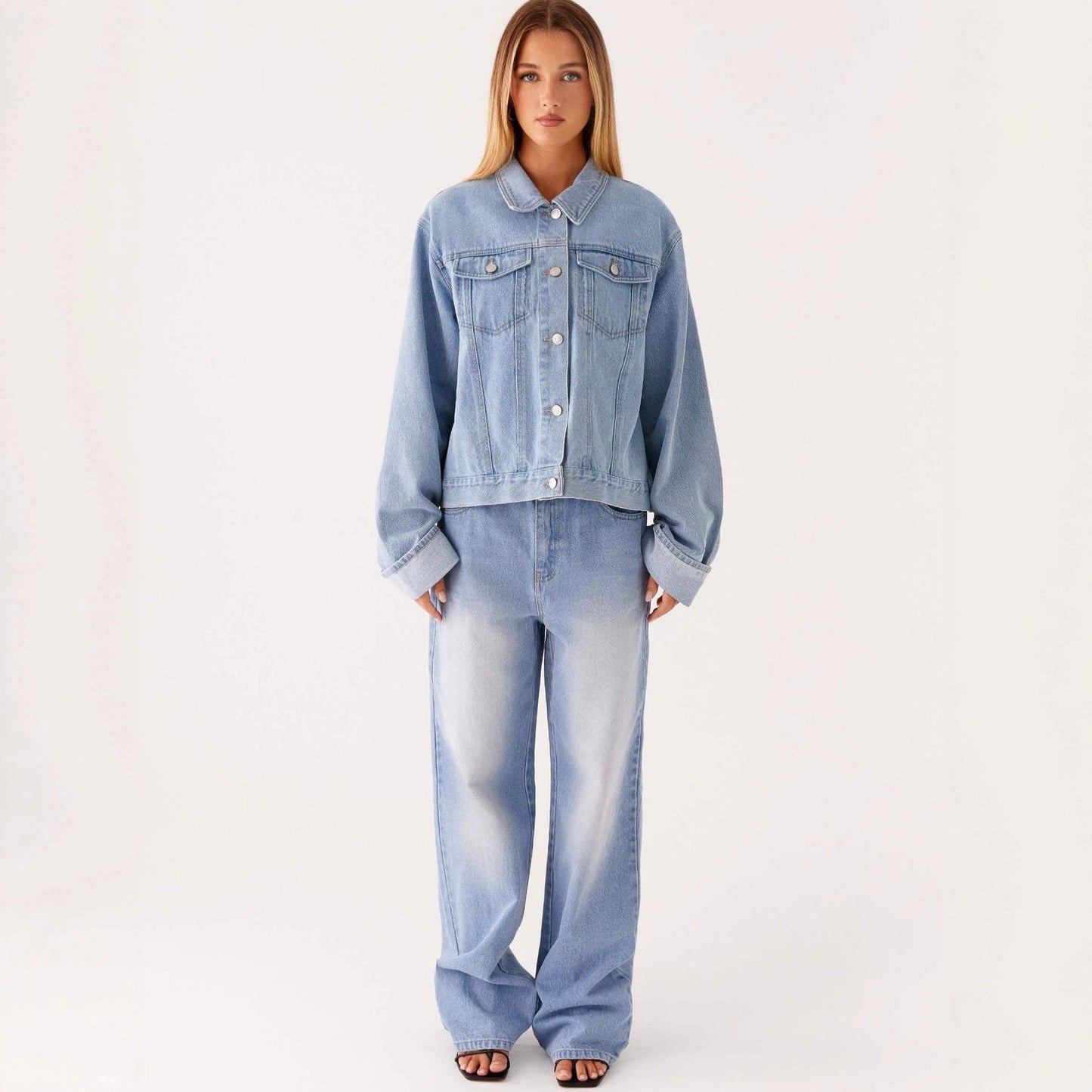 Veste Denim Col Revers