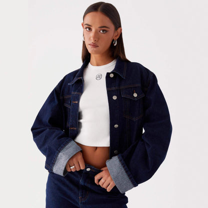 Veste Denim Col Revers