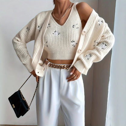 Pull & Gilet Blanc Lait