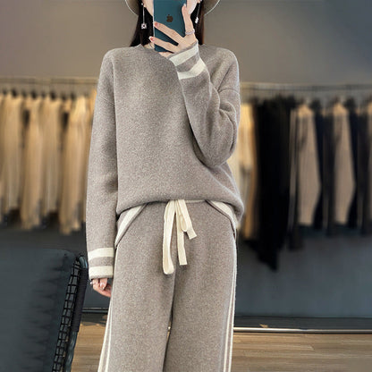 Pantalon Large & Pull en Laine