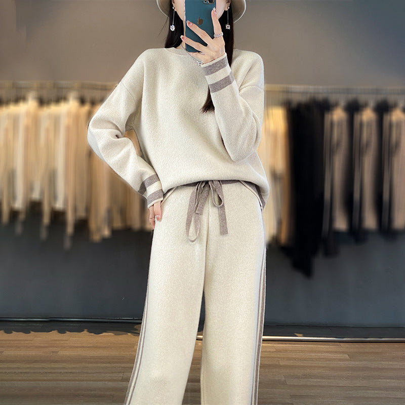 Pantalon Large & Pull en Laine