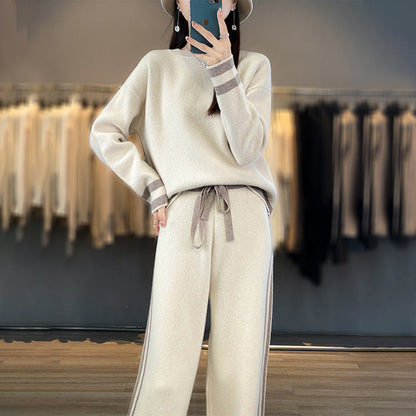 Pantalon Large & Pull en Laine