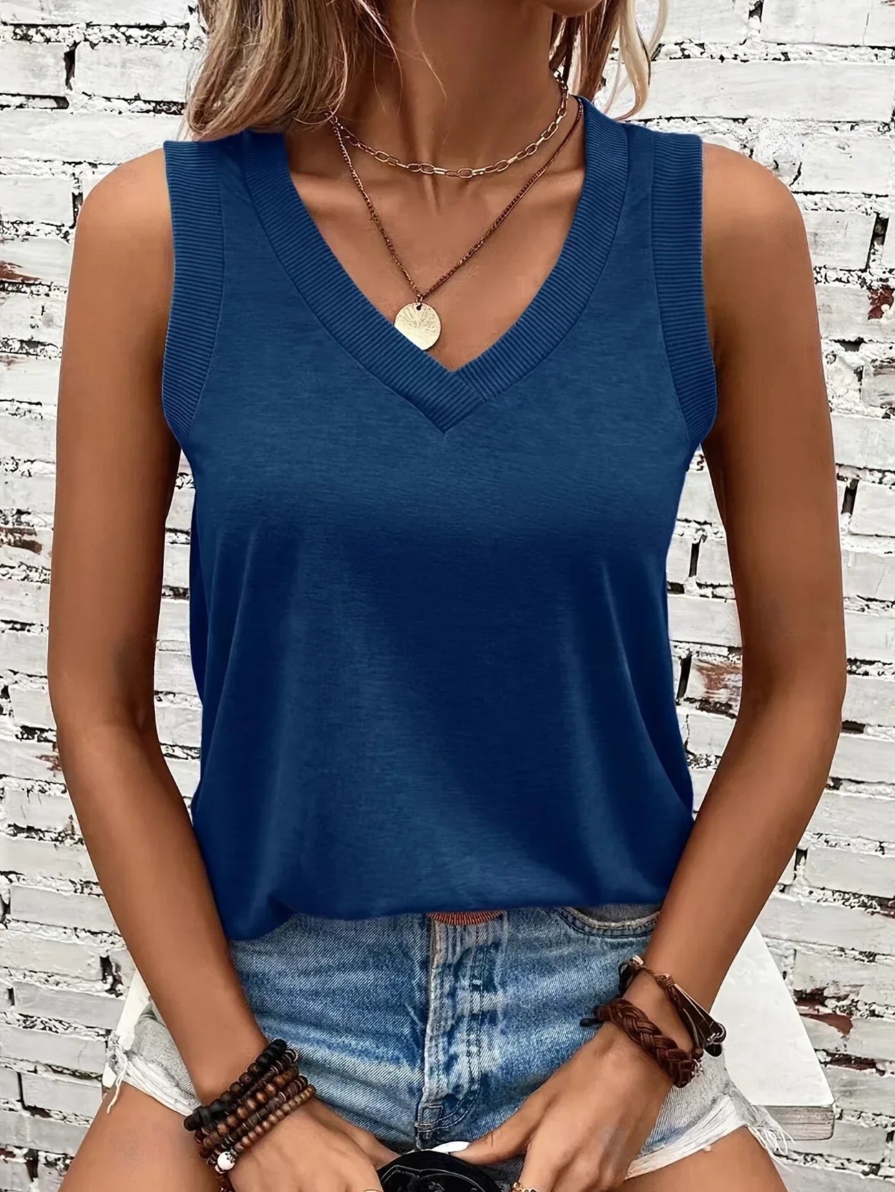 Top Respirant Coton Col V