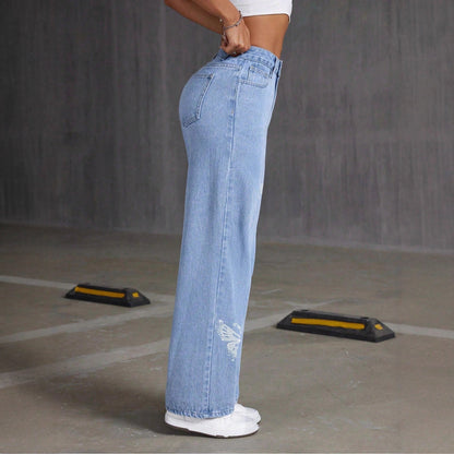 Pantalon Imprimé Coupe Droite