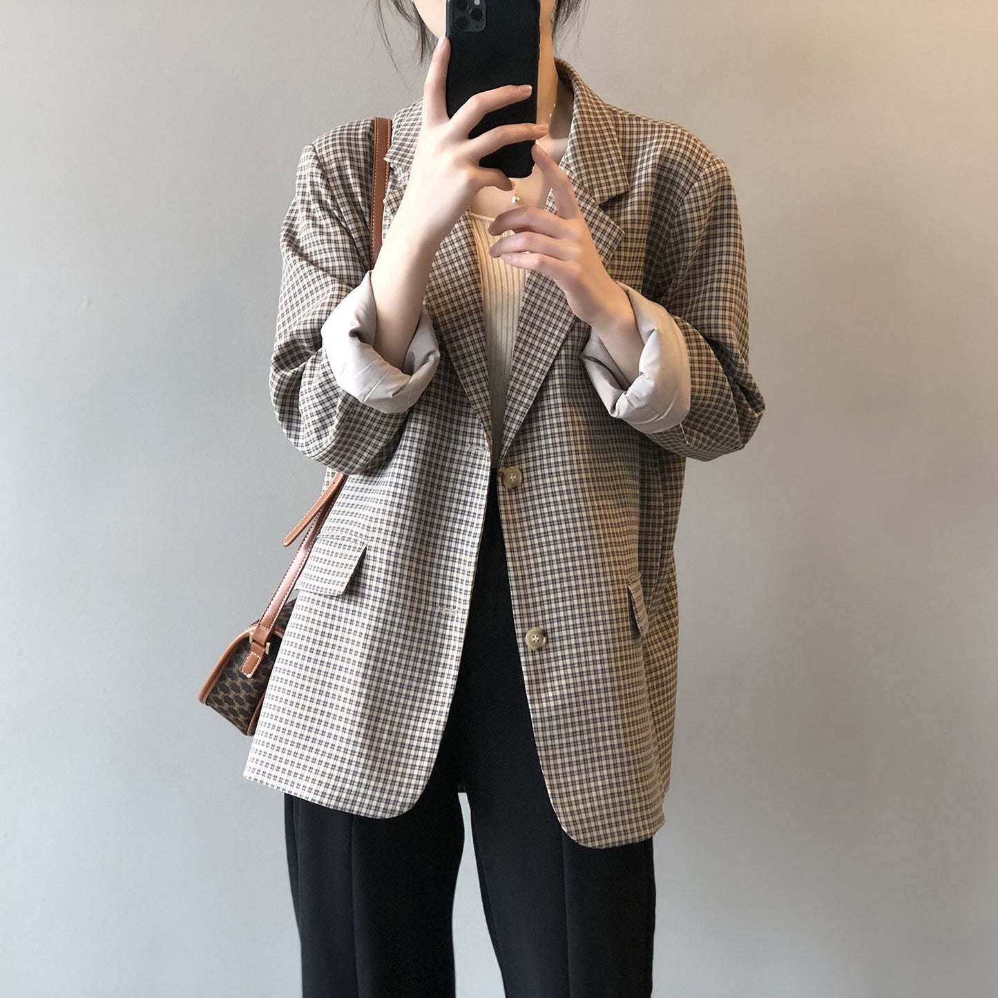 Blazer à Carreaux pour Femme