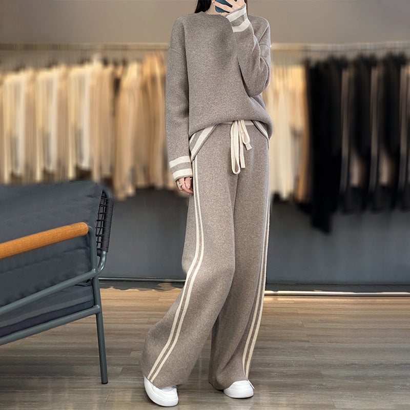 Pantalon Large & Pull en Laine