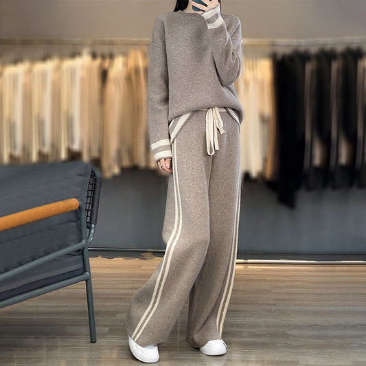 Pantalon Large & Pull en Laine