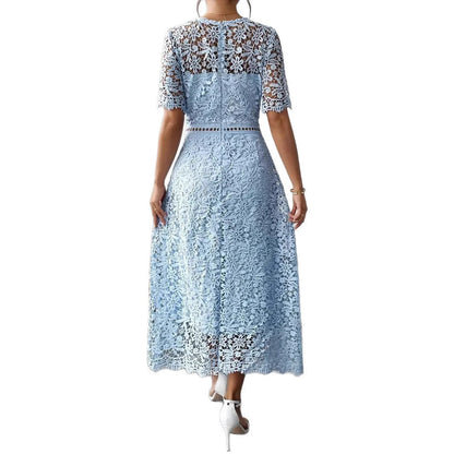 Robe Dentelle Bleu Profond