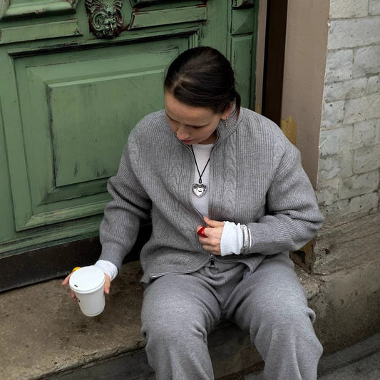 Ensemble Zippé & Pantalon Tricoté