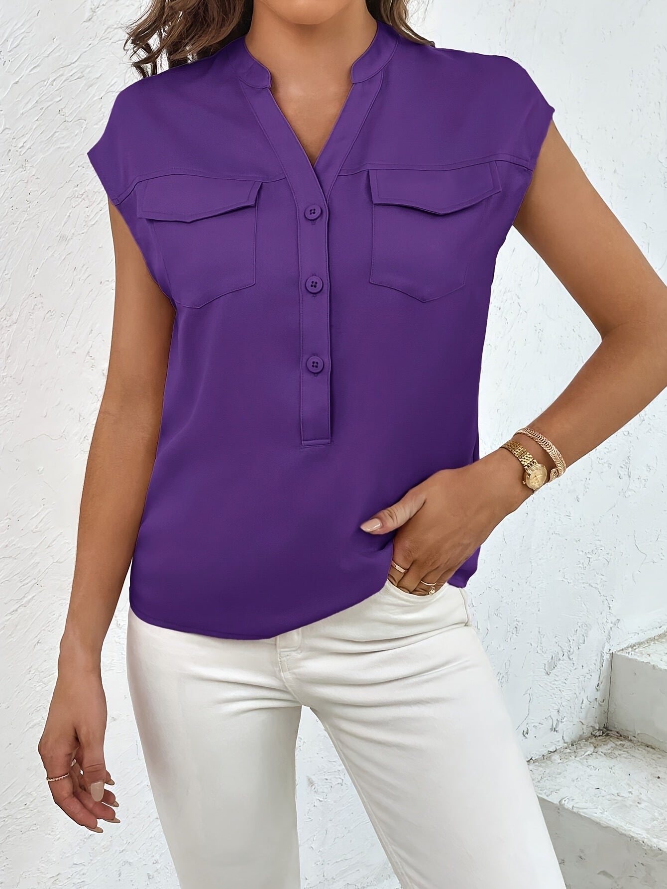 Chemise Été Manches Courtes Poches