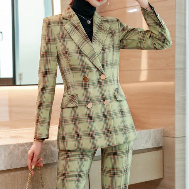 Blazer à Carreaux Double Boutonnage